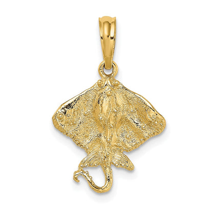 14K Gelbgold Stingray Charm