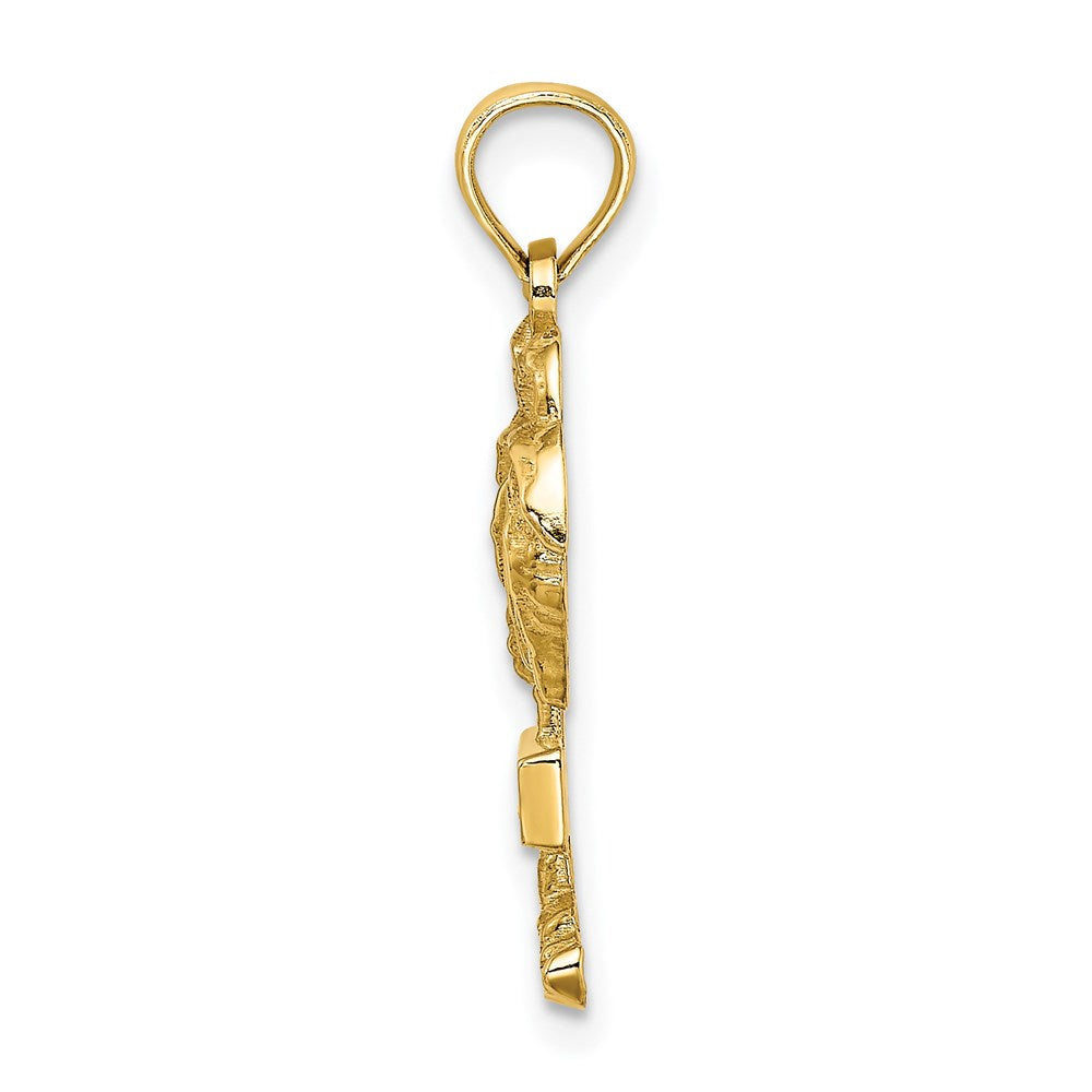 14k Gelbgold HHI (HILTON HEAD ISLAND) Palme-Charm