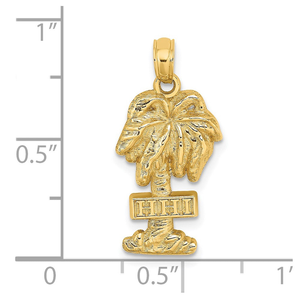 14k Gelbgold HHI (HILTON HEAD ISLAND) Palme-Charm