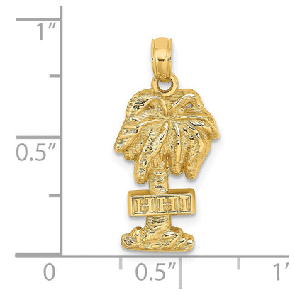 14k Gelbgold HHI (HILTON HEAD ISLAND) Palme-Charm