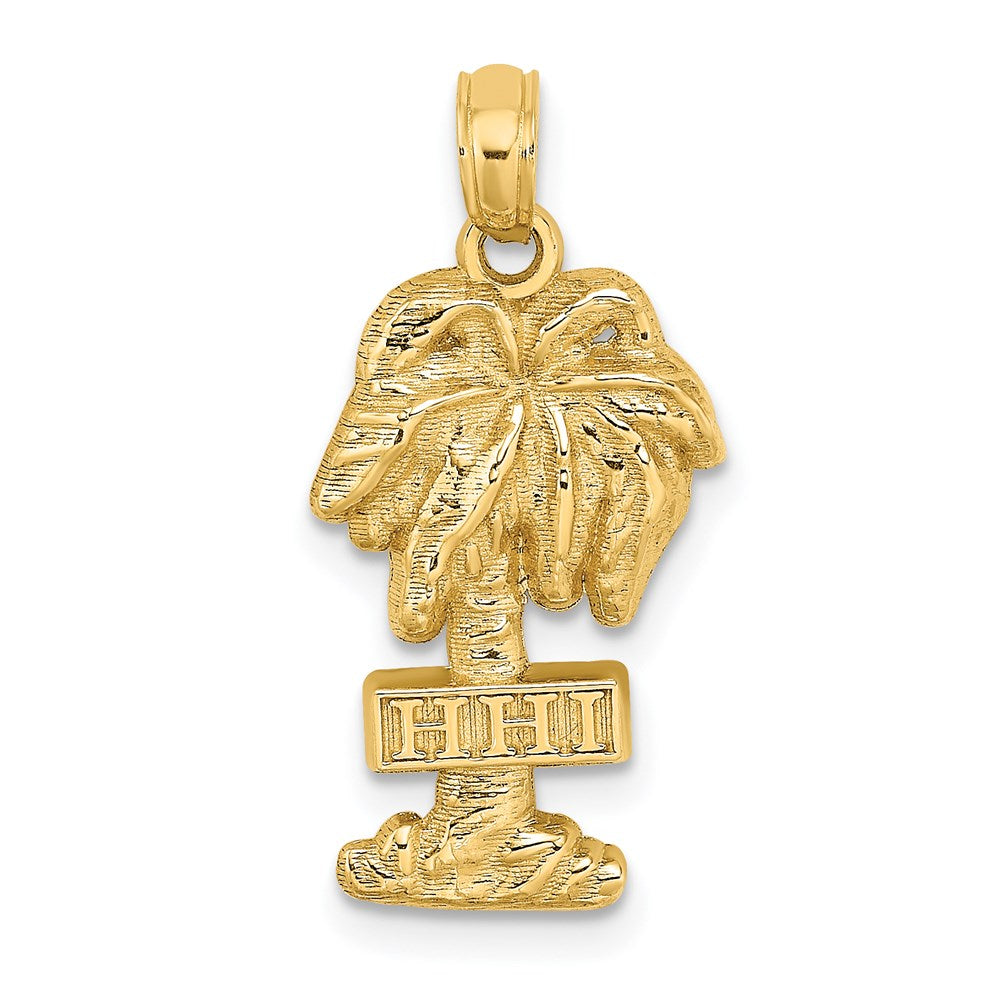 14k Gelbgold HHI (HILTON HEAD ISLAND) Palme-Charm
