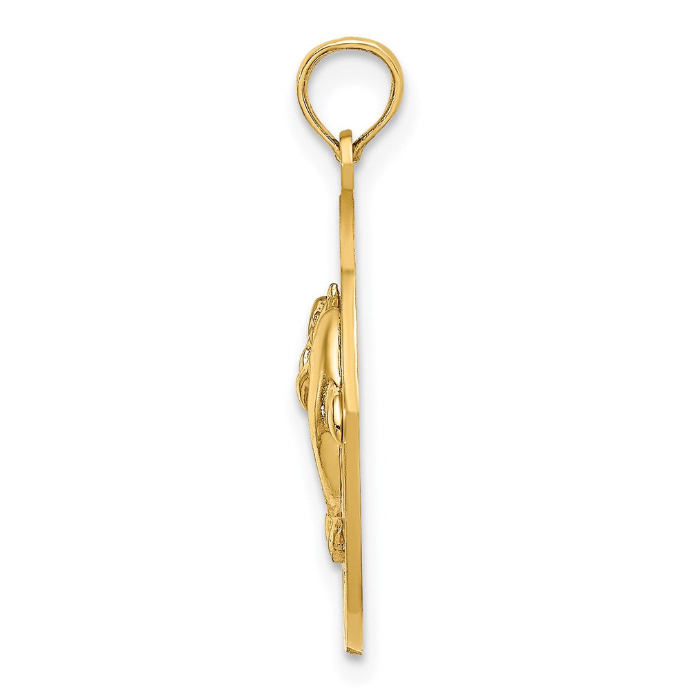 14k Gelbgold Charm „KENNEBUNKPORT ME“ mit Delfinen