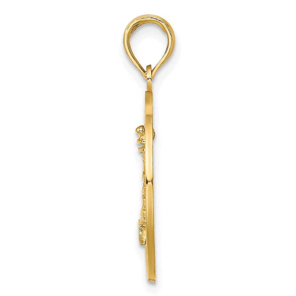 14K Gelbgold Sankt-Augustinus-mit-Leuchtturm-Kreis-Charm