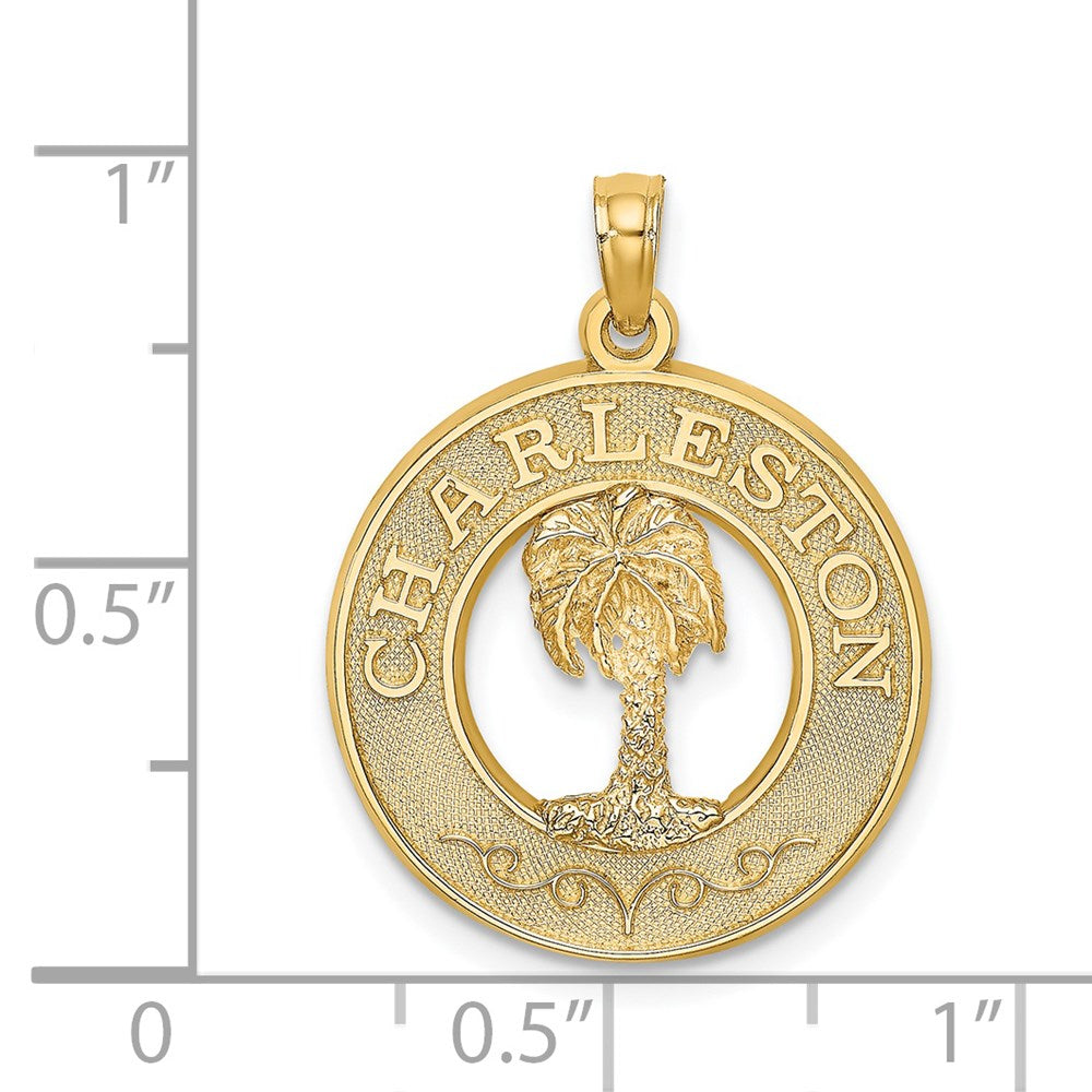 14K Gelbgold CHARLESTON Palme-Charm