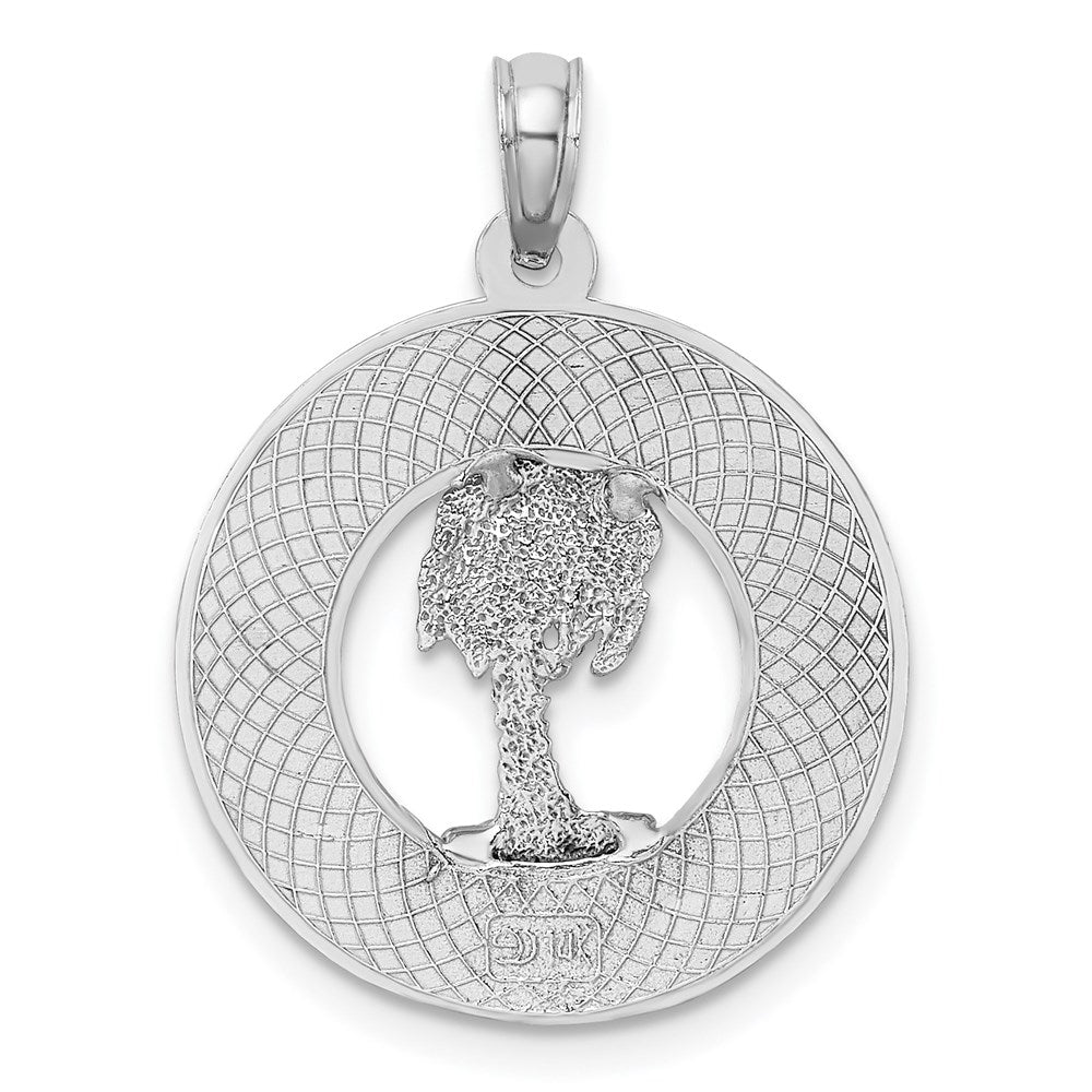 14K Weißgold CHARLESTON Palmenbaum-Charm