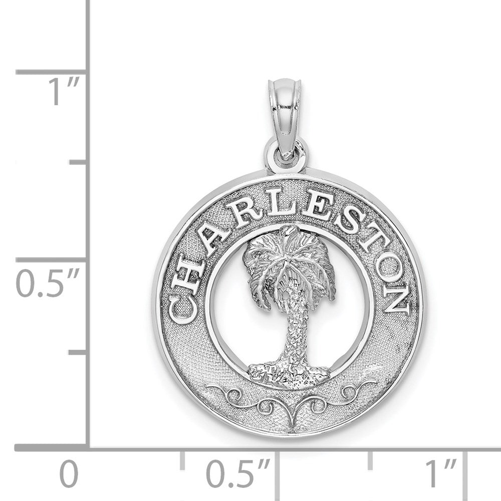 14K Weißgold CHARLESTON Palmenbaum-Charm