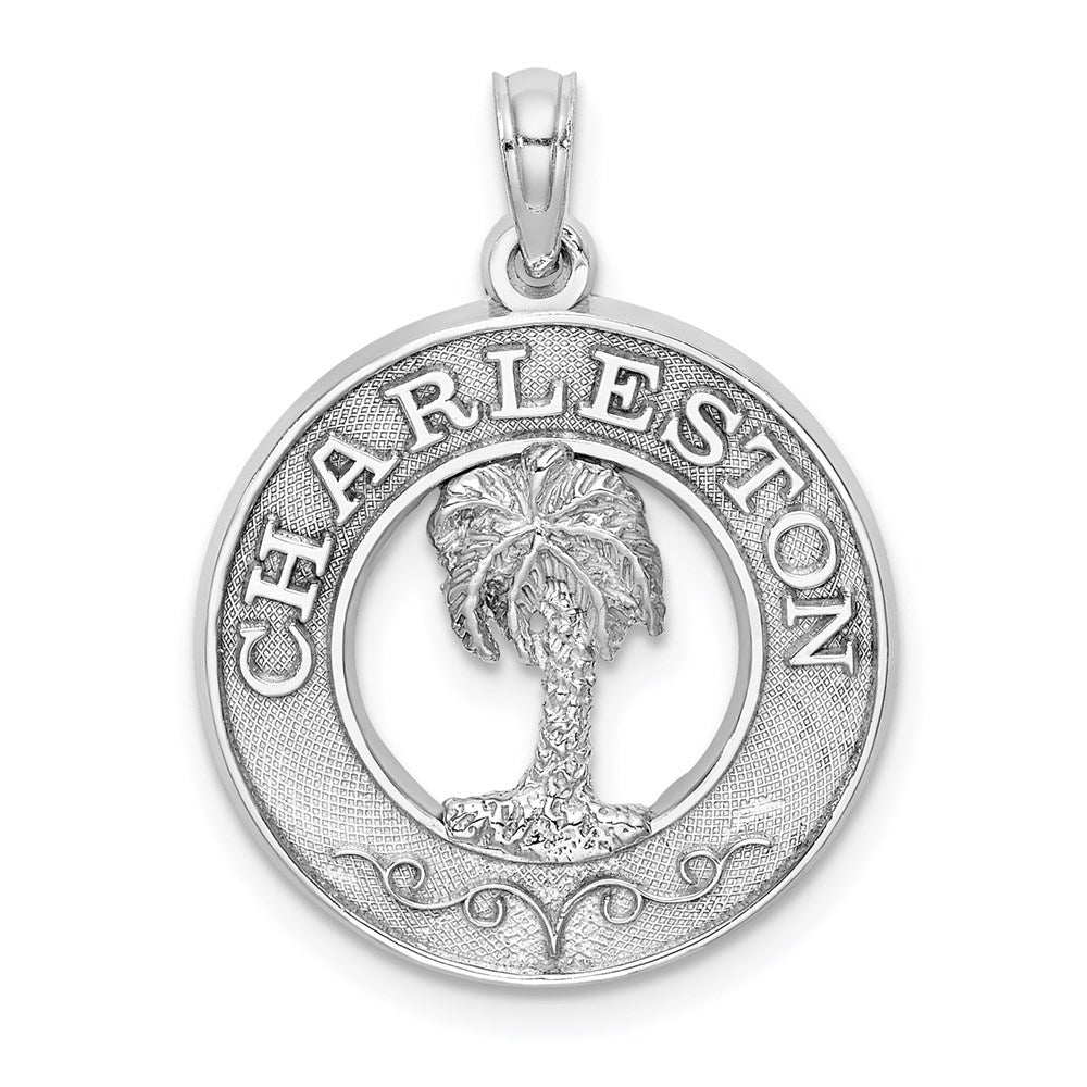 14K Weißgold CHARLESTON Palmenbaum-Charm