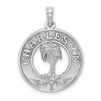 14K Weißgold CHARLESTON Palmenbaum-Charm