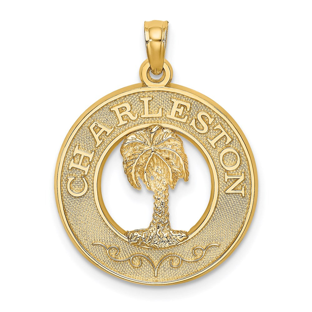 14K Gelbgold CHARLESTON Palme-Charm