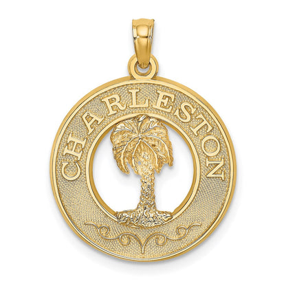14K Gelbgold CHARLESTON Palme-Charm