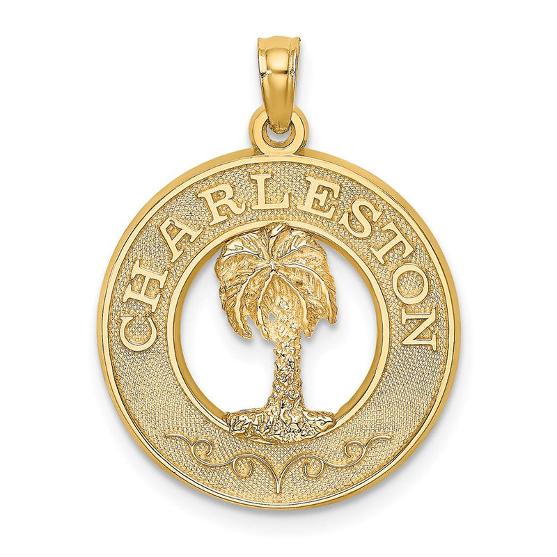 14K Gelbgold CHARLESTON Palme-Charm