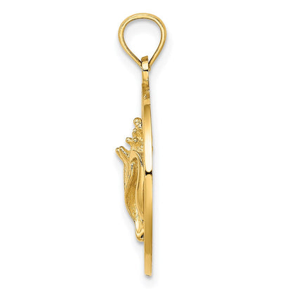 14K Gelbgold JAMAICA Kreis-Charm mit Muschel