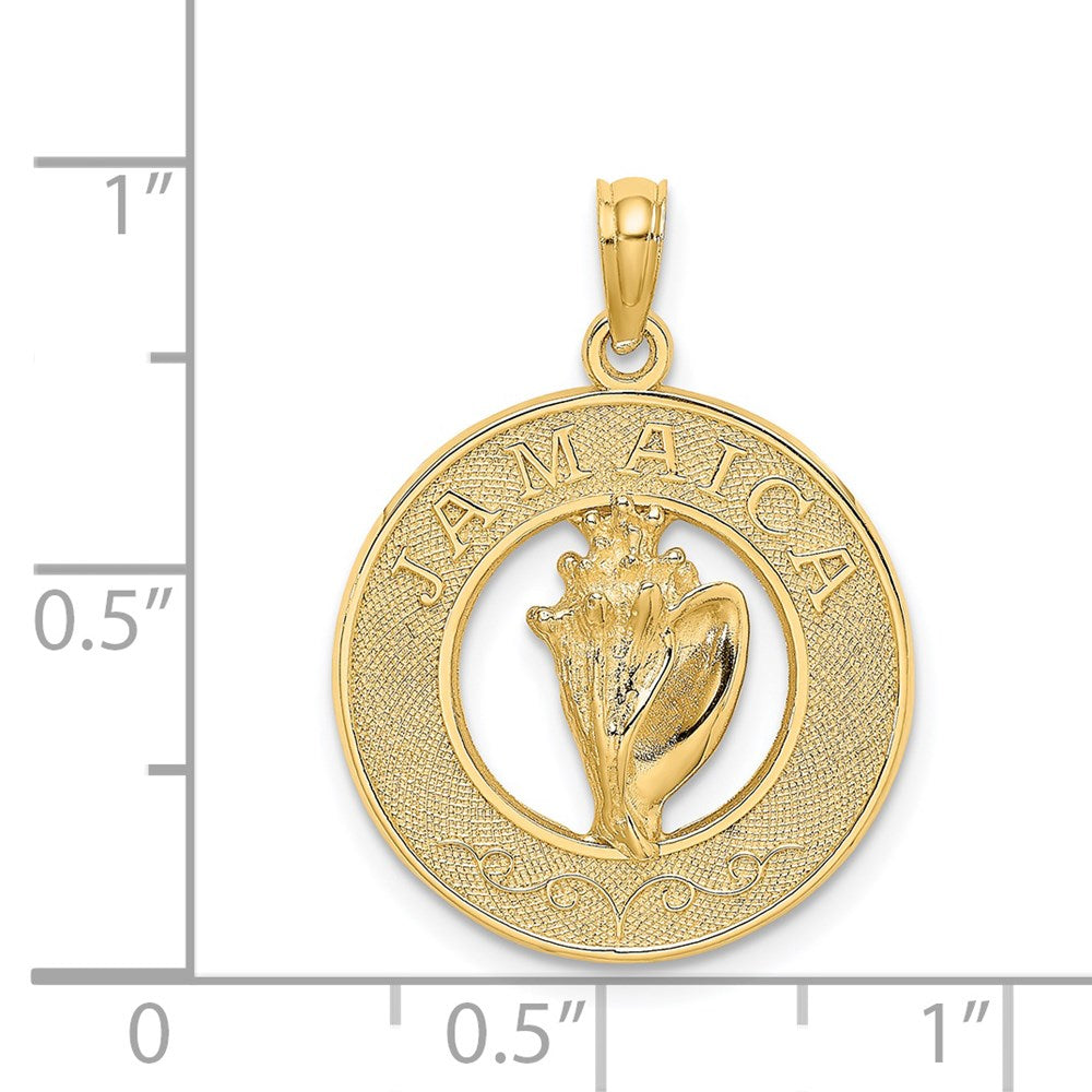 14K Gelbgold JAMAICA Kreis-Charm mit Muschel