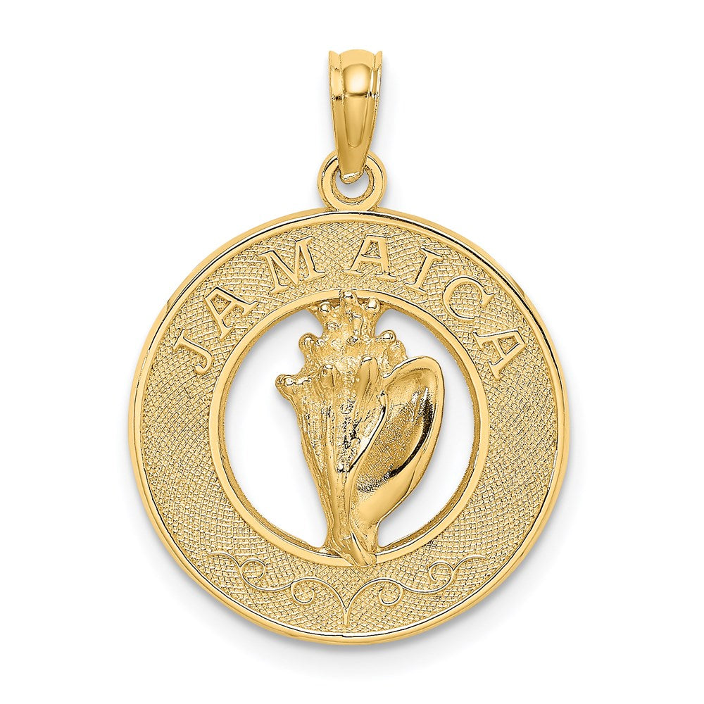 14K Gelbgold JAMAICA Kreis-Charm mit Muschel