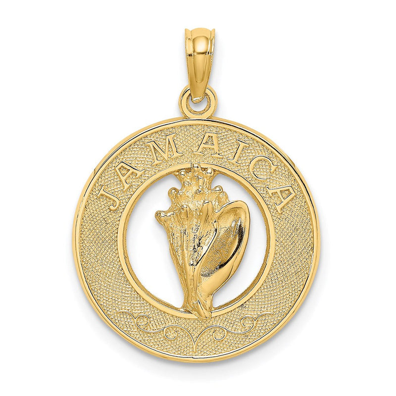 14K Gelbgold JAMAICA Kreis-Charm mit Muschel