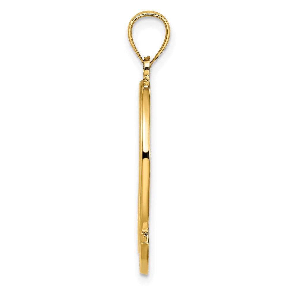 14K Gelbgold Charm "JAMAICA" mit Delfin-Sonnenuntergangsmotiv
