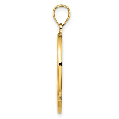 14K Gelbgold Charm "JAMAICA" mit Delfin-Sonnenuntergangsmotiv