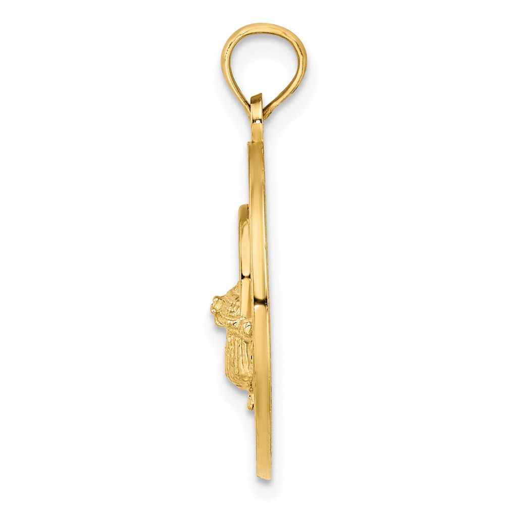 14K Gelbgold CHARLESTON Korb-Kreis-Charm