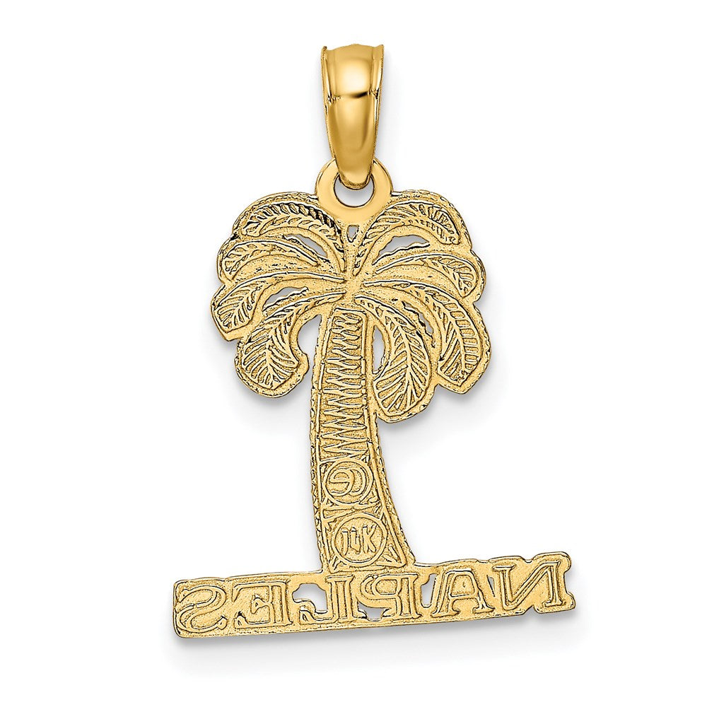 14K Gelbgold Naples Palme Baum Charm