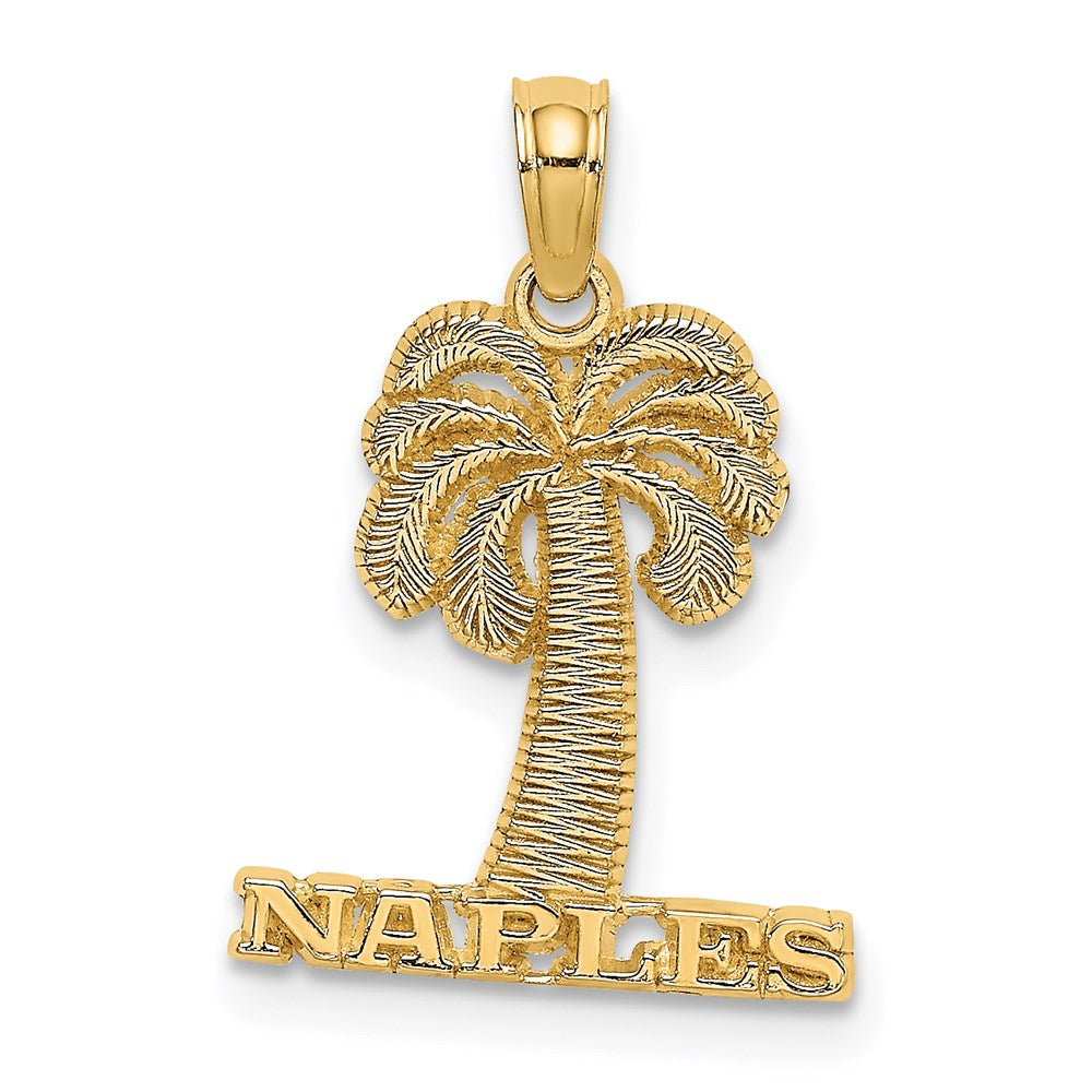14K Gelbgold Naples Palme Baum Charm