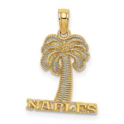 14K Gelbgold Naples Palme Baum Charm