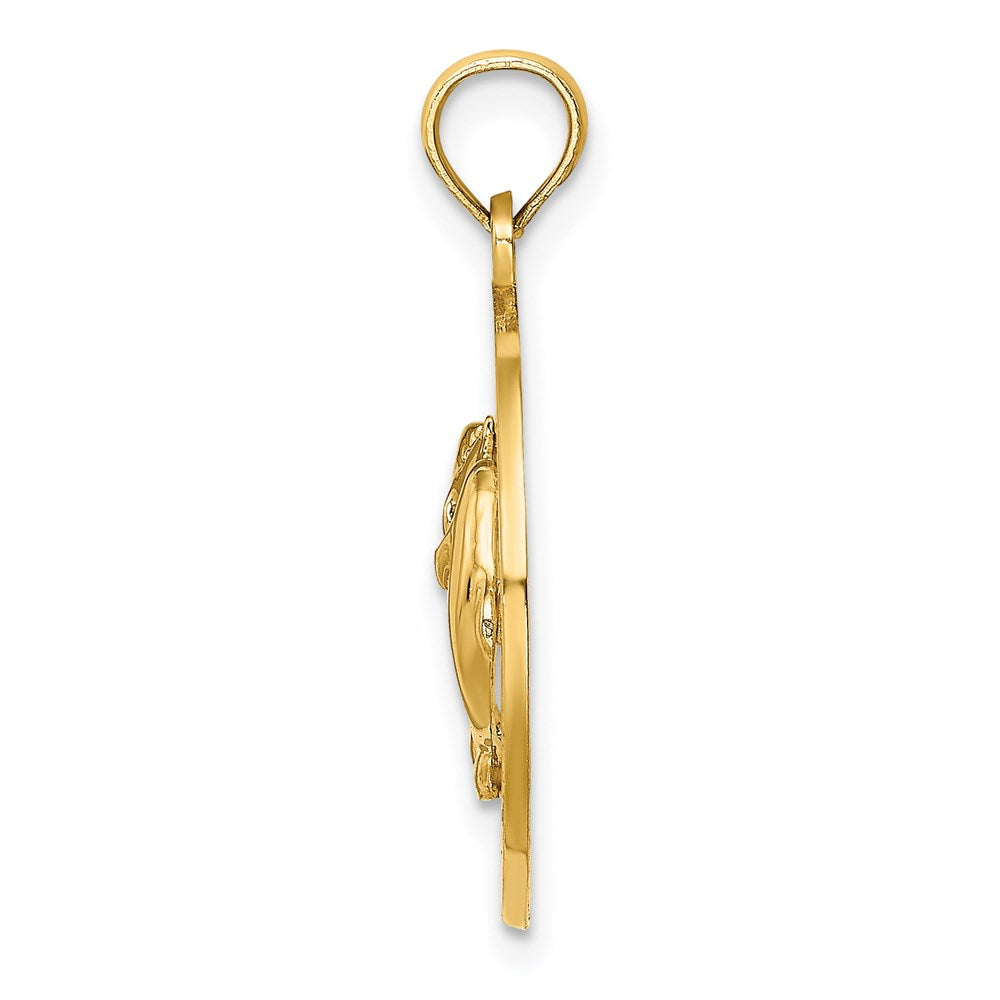 14K Gelbgold CANCUN Charm mit Delfin-Kreis