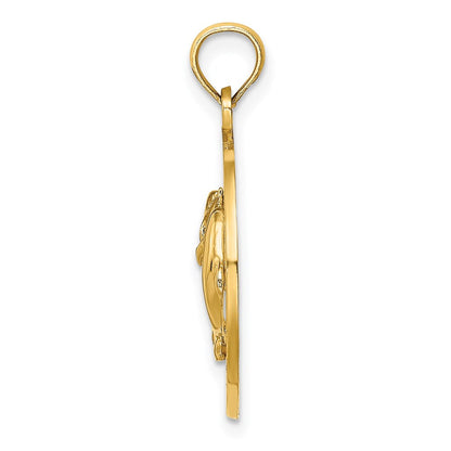 14K Gelbgold CANCUN Charm mit Delfin-Kreis