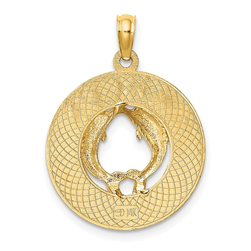 14K Gelbgold CANCUN Charm mit Delfin-Kreis