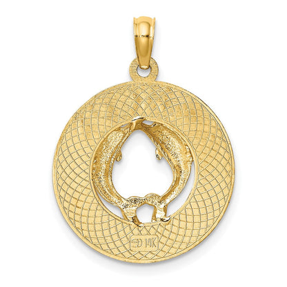 14K Gelbgold CANCUN Charm mit Delfin-Kreis