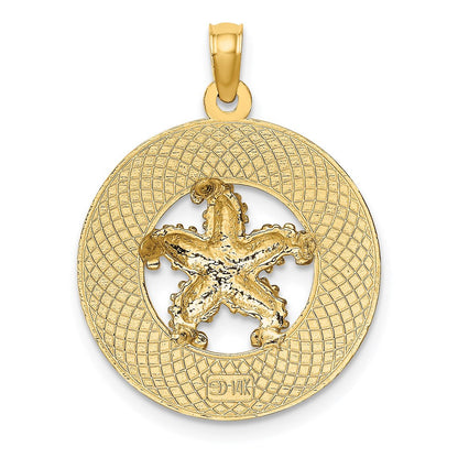 14K Gelbgold CANCUN Charm mit Seestern-Kreis