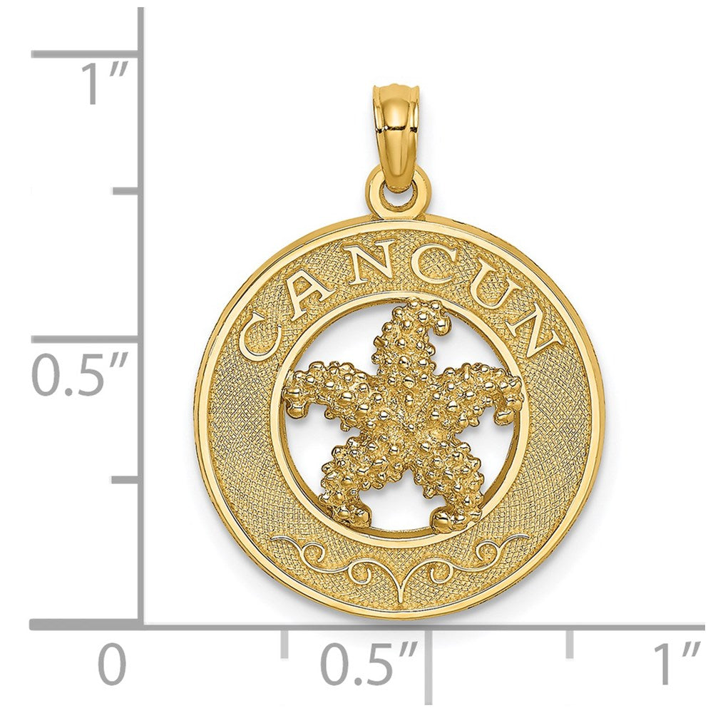 14K Gelbgold CANCUN Charm mit Seestern-Kreis