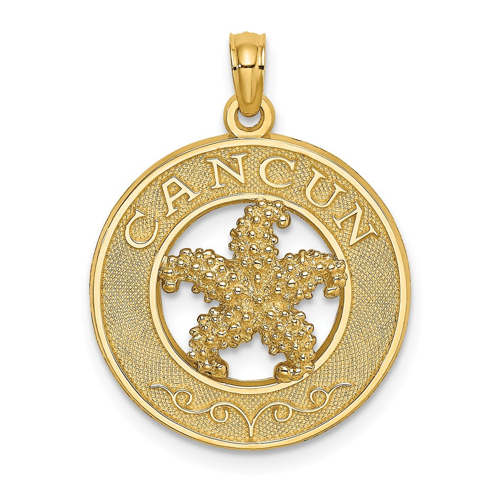 14K Gelbgold CANCUN Charm mit Seestern-Kreis