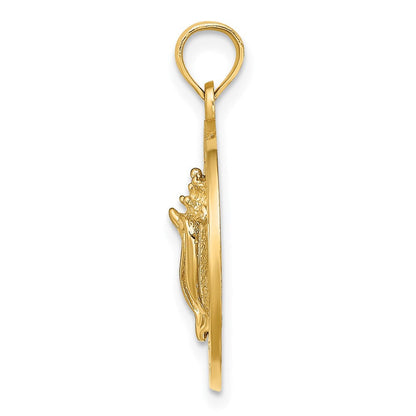 14K Gelbgold CANCUN Kreis-Charm mit Muschelschale