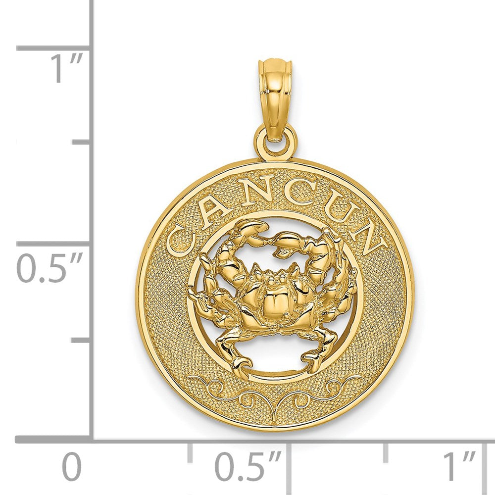 14K Gelbgold CANCUN-Anhänger mit Krabben-Kreis-Charm