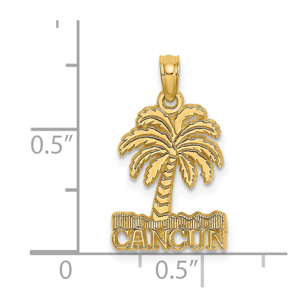 14K Gelbgold Cancun Under Palme Baum Charm