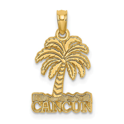 14K Gelbgold Cancun Under Palme Baum Charm