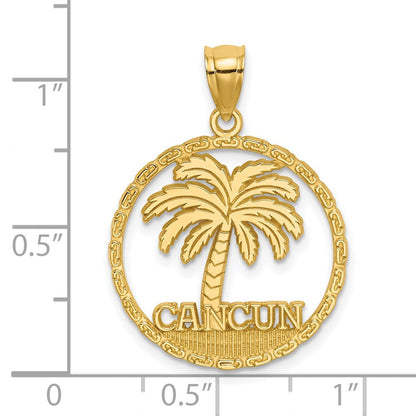 14K Gelbgold CANCUN Palmen-Kreis-Charm