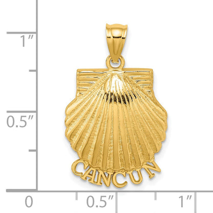 14K Gelbgold CANCUN Muschel-Charm mit Wellenrand