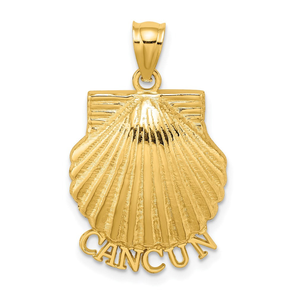 14K Gelbgold CANCUN Muschel-Charm mit Wellenrand