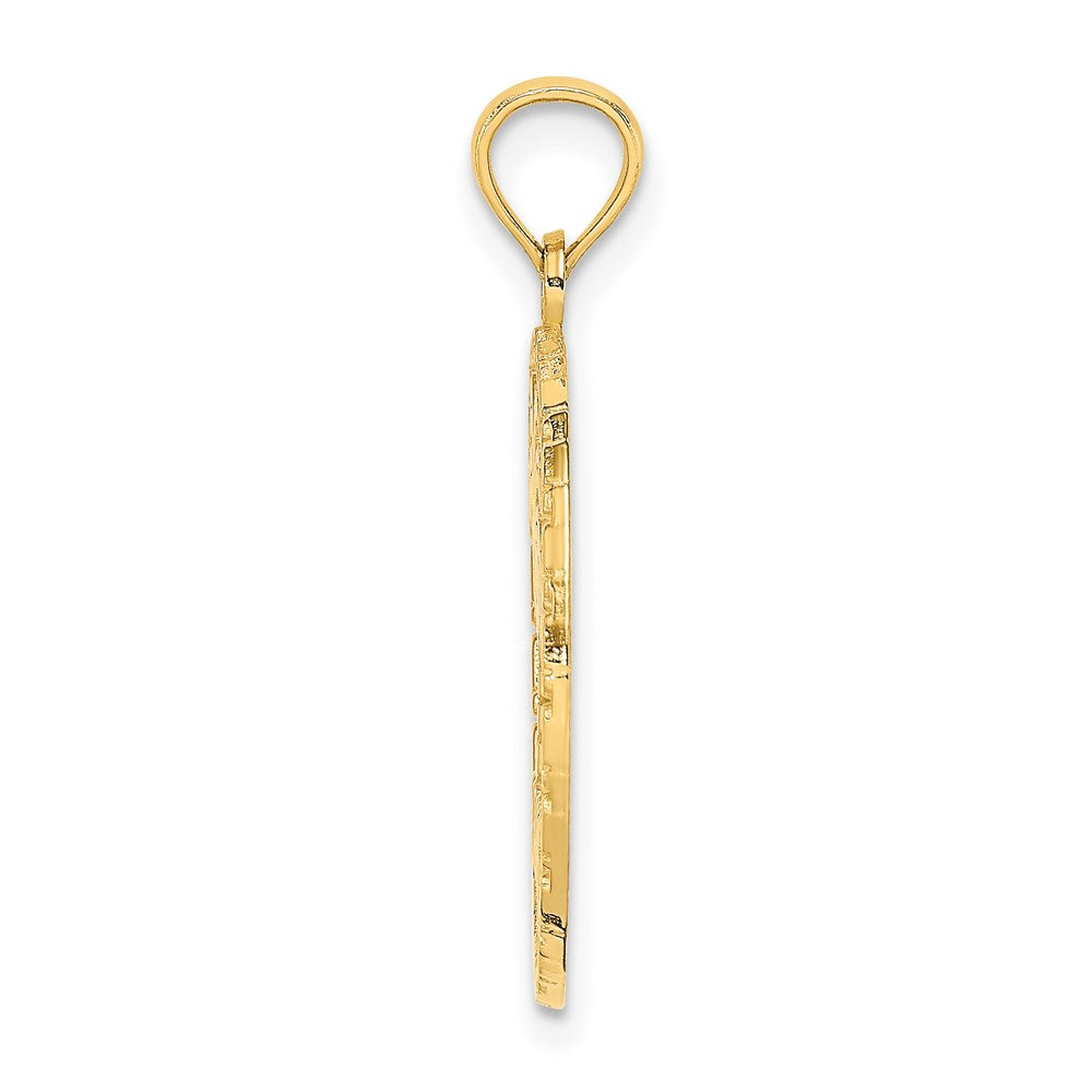 14K Gelbgold BAHAMAS Palmenbaum Rund-Charm