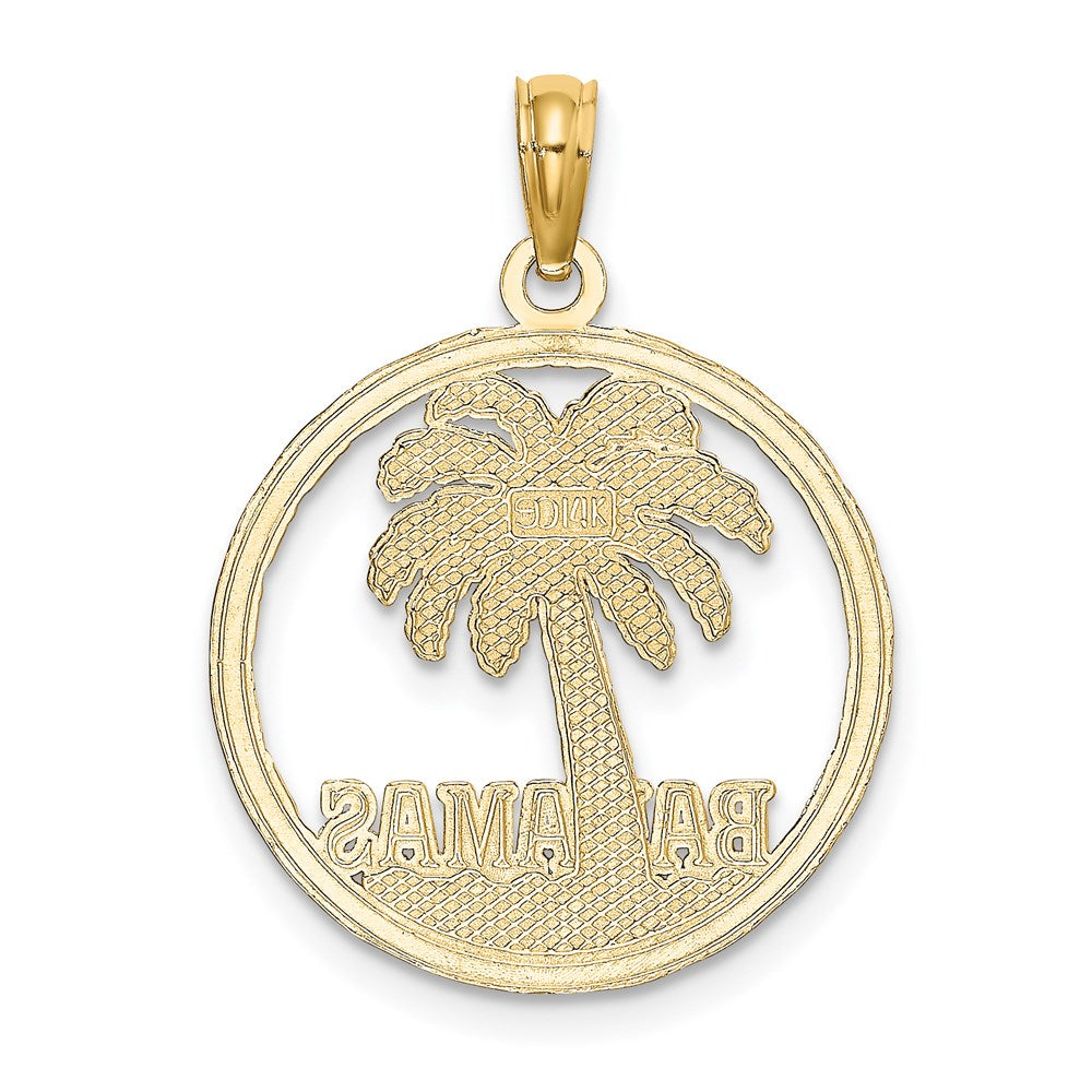 14K Gelbgold BAHAMAS Palmenbaum Rund-Charm
