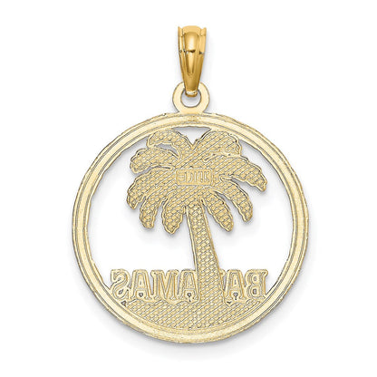 14K Gelbgold BAHAMAS Palmenbaum Rund-Charm