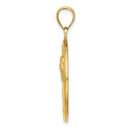 14K Gelbgold Charm "FLORIDA" auf Palme im Kreis