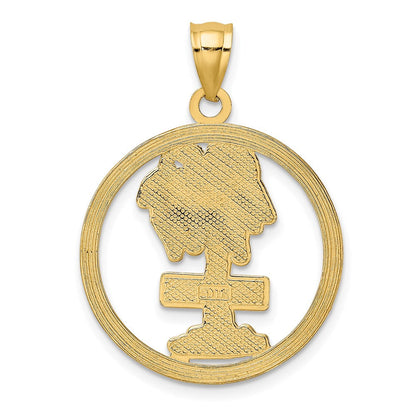 14K Gelbgold Charm "FLORIDA" auf Palme im Kreis