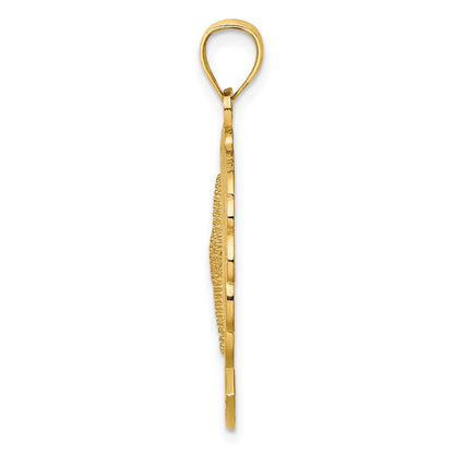 14K Gelbgold FLORIDA Seestern- und Delfin-Wellen-Charm