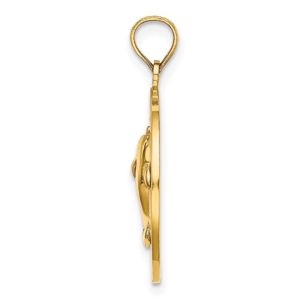 14 Karat Gelbgold BONAIRE Kreis mit Delfinen Charm
