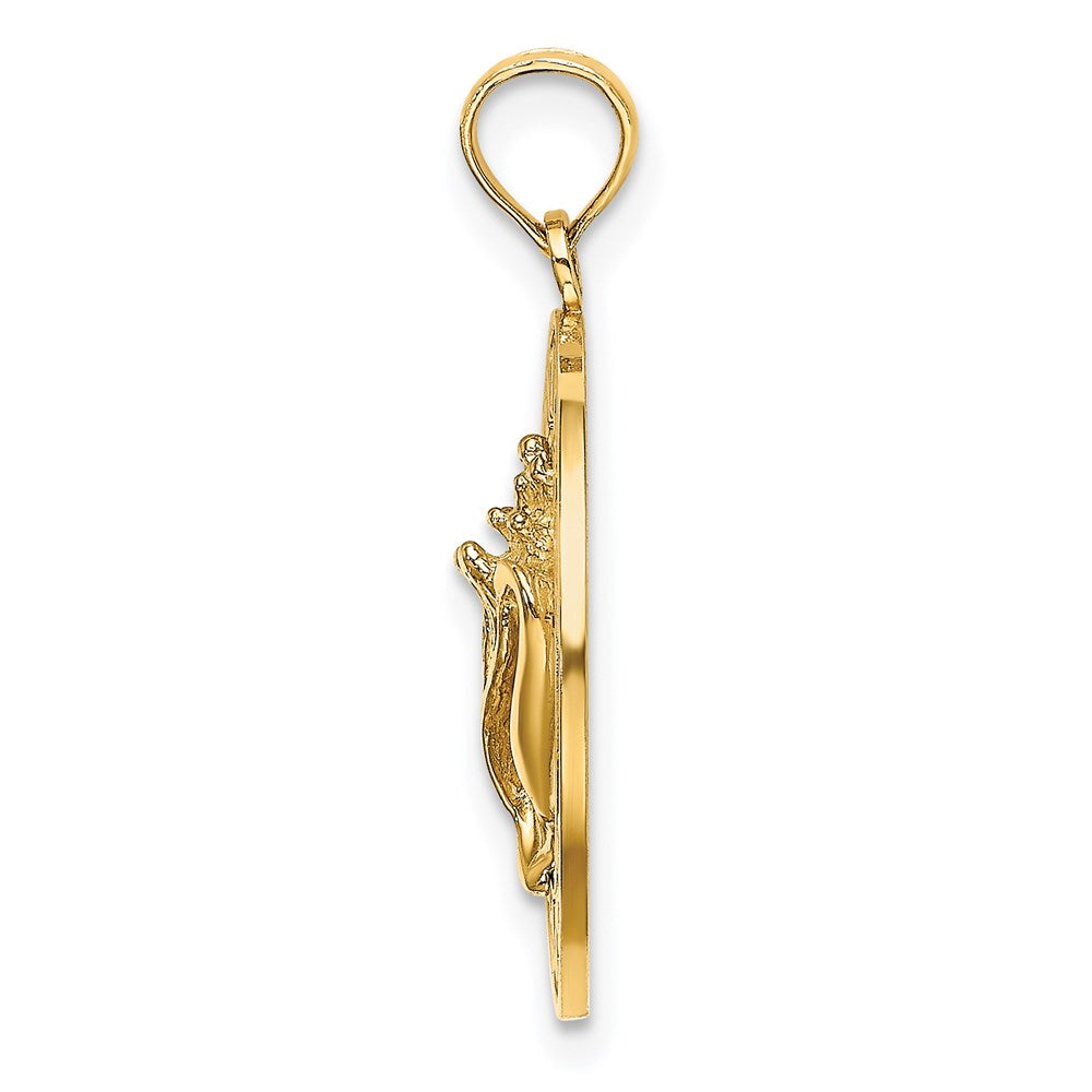 14 Karat Gelbgold BONAIRE Kreis-Charm mit Muschel