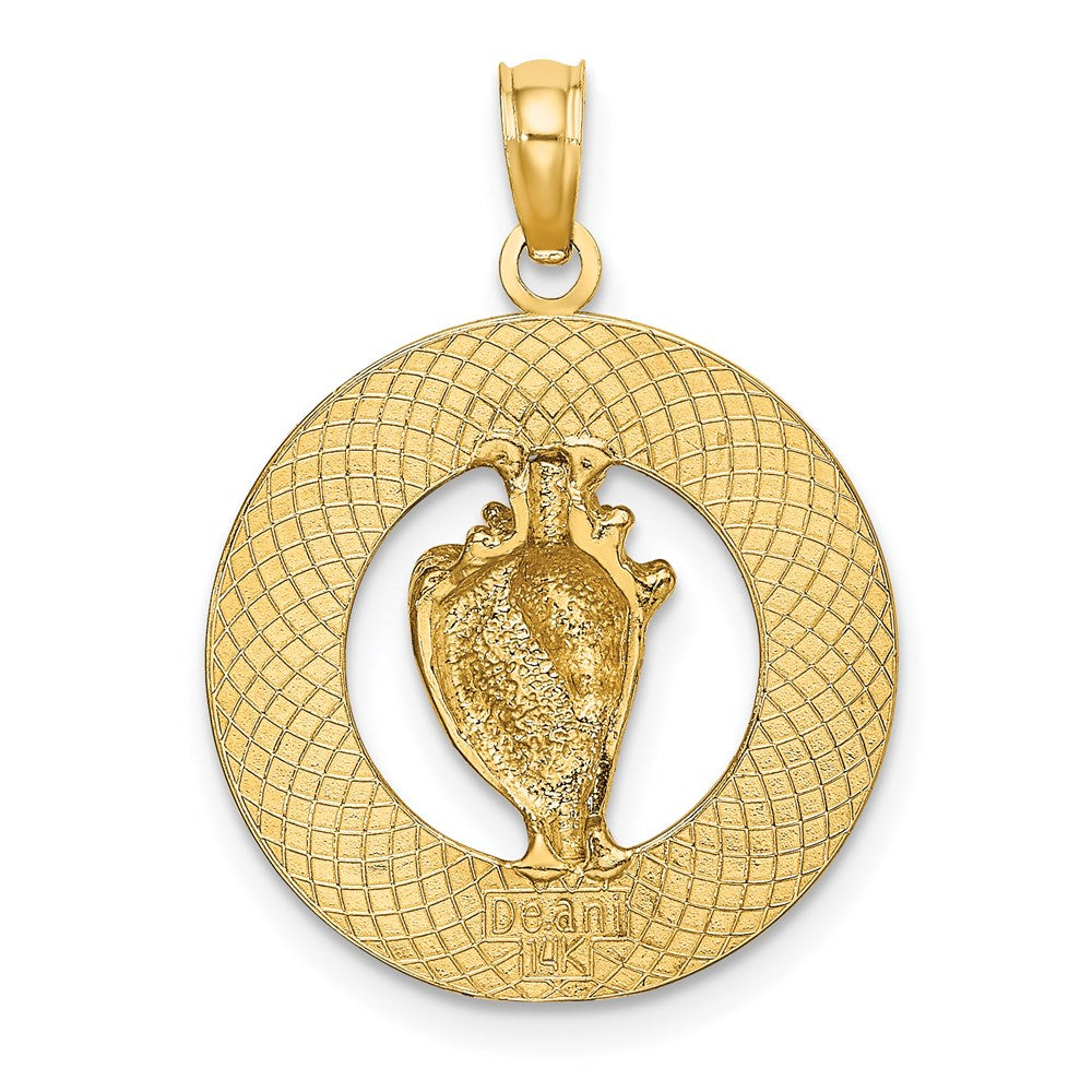 14 Karat Gelbgold BONAIRE Kreis-Charm mit Muschel
