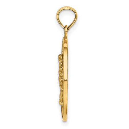 14K Gelbgold Kreis-Charm "Turks and Caicos" mit Krabbe