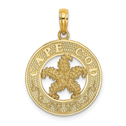 14K Gelbgold Cape-Cod-Seestern-Charm
